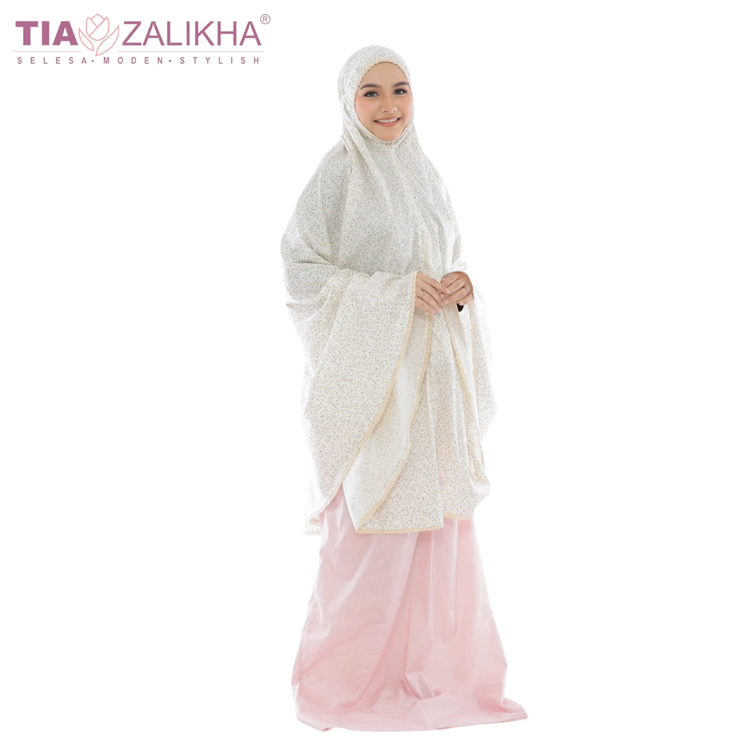Telekung Aurora Bloom Collection - Rosy